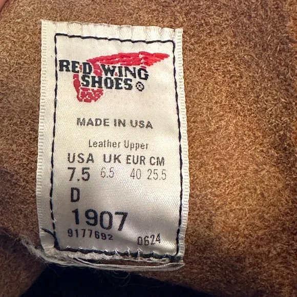 Red Wing Classic 1907 Moc Toe Boot Size 7.5 D Copper Rough and Tough - Picture 8 of 12